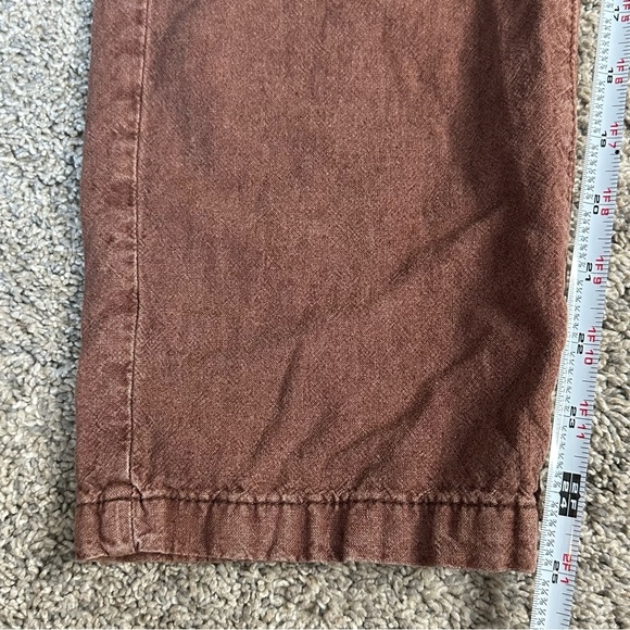 Anthropologie Pilcro Linen Drawstring Pants Medium Brown pockets coastal boho - Picture 12 of 12